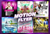 make motion graphics flyer for dj event or music artwork
