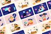 create 2d graphic illustration website banner advertising ui