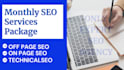 provide google first page with monthly expert seo package
