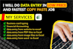 do data entry at a low price and fastest copy paste job
