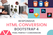 convert figma to html, xd to html, psd to html using bootstrap or HTML5