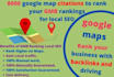 do 8000 google maps citations for gmb ranking and local SEO
