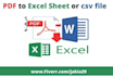 create a google spreadsheet, PDF  to excel converts