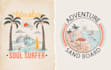 surfing summer t shirt and logo design