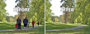remove text, wire and objects removing, beauty retouching