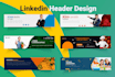 design linkedin header, and social media cover or post