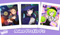 draw cute anime profile picture, avatar, for twitch, socials