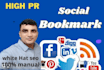 create social bookmarking backlinks manually for google rank