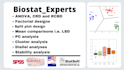 do anova, mean comparison, principal component and cluster analysis