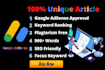 write articles for your google adsense approval
