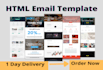 html email template, mailchimp, newsletter template design