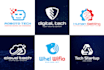do minimalist tech startup and technology crypto logo