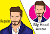 make cartoon portrait big head avatar