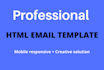 create a professional responsive HTML email template