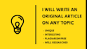 write high quality SEO articles, blog posts and site content