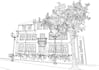 make a detailed building line drawing