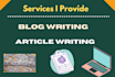 write SEO friendly blogs and articles