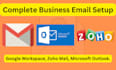 setup business email for your company or domain or website