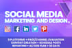 create instagram, facebook and linkedin content strategy and designs