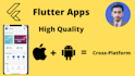 develop front end UI of android ios app in flutter
