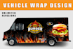 do food truck wrap, trailerwrap, car wrap ,van wrap , bus wrap ,boat wrap more