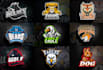 design an esports logo, wolf, tiger, eagle, bear, fox