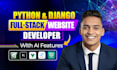 develop a professional python and django full stack website with ai features
