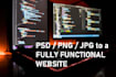 convert your design into a functional website