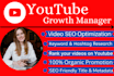 be your youtube  growth manager and video SEO expert