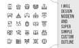 design super simple custom outline icon set