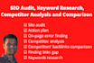 do SEO audit, keyword research, competitor analysis and comparison
