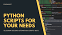 write python programs, scrapping, automation telegram bot
