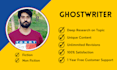 research and ghostwrite book or ebook on any topic
