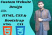 do web development by using HTML, CSS, bootstrap, PHP, and javascript