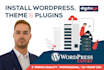 install wordpress, theme and plugins on your website