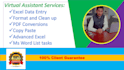 do efficient excel office work, data entry management jobs