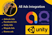 integrate facebook, admob, unity ads in your app