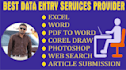 do data entry, web research, copy paste, file conversion