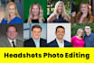 do professional headshot retouching for linkedin corporate and business profiles