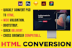 convert figma to react, figma to html, psd to html