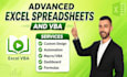 design excel , vba , macros, formulas or data automation