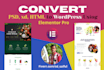 convert xd, PSD, HTML to wordpress using elementor pro