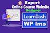 build learndash lms online course website and wordpress lms