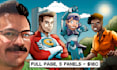 create a comic book illustration page for your brand or story