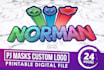 put your name or text on pj masks logo