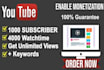 do promotion for youtube channel monetization