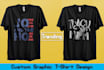 do custom, trendy and vintage tshirt design