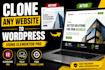 clone web page into wordpress page template or elementor template