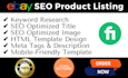 do ebay SEO product listing with html template design