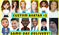 create a cartoon avatar, emoji, bitmoji